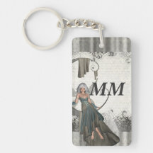 Cute manga fairy rectangle acrylic keychain