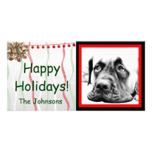Cute Mastiff Personalised Photo Card