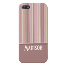 Cute Mauve, Brown Stripes Cover For iPhone 5
