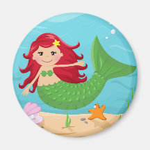 Cute mermaid fridge magnet