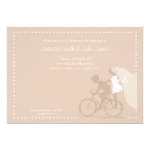 CUTE Modern Couple on Bicycle Save the Date Personalized Announcements