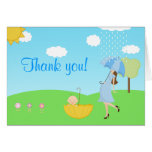 Cute Modern Mom and Baby Boy Thank You Greeting Cards