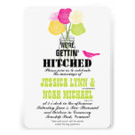 Cute Modern Ranunculus Rose Mason Jar Love Bird Personalised Invite