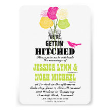 Cute Modern Ranunculus Rose Mason Jar Love Bird Personalised Invite