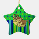 Cute monkey with bananas christmas ornament