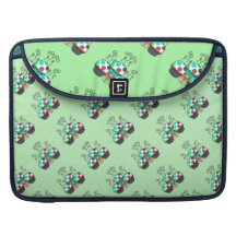 Cute Monster With Cyan And Blue Polkadot Cupcakes MacBook Pro Sleeve
