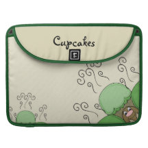 Cute Monster With Green And Yellow Frosted Cupcake Sleeve For MacBook Pro