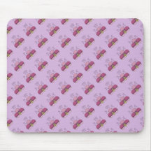 Cute Monster With Pink And Purple Frosted Cupcakes Mousepad