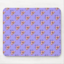 Cute Monster With Pink And Purple Polkadot Cupcake Mousepads