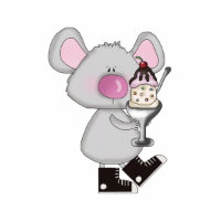 cute mouse with ice cream sundae shirt