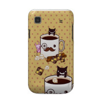 Cute moustache cup with kawaii animals and biscuit casemate cases