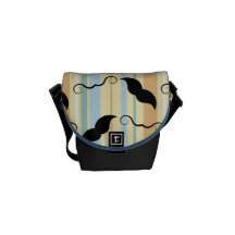 cute moustache pattern messenger bag