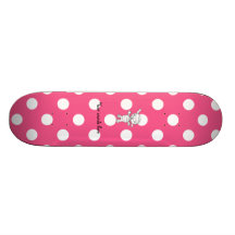 Cute mummy pink polka dots skateboard deck