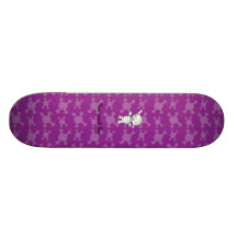 Cute mummy purple skulls skateboard