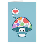 Cute Mushroom with Moustache Greeting Cards