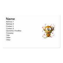 Cute musical monkey business card template