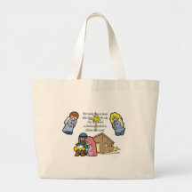 Cute Nativity Scene Tote Bag