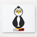 Cute Nerdy Bookworm Penguin Mousemats