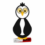 Cute Nerdy Bookworm Penguin Photo Cutout