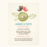 Cute Nesting Owls Family Couple Baby Shower Invite invitations