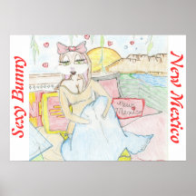 Cute New Mexico Bunny Poster