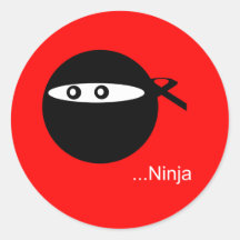 Cute Ninja Round Stickers
