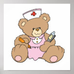 Cute Nurse RN Bear Posters