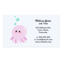Cute octopus cartoon business card