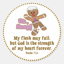 cute oh, snap gingerbread man cookie round stickers