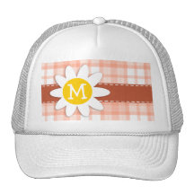 Cute Orange Plaid; Daisy Mesh Hats