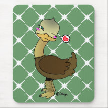 Cute ostrich wink mouse pads
