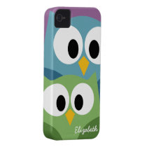 Cute Owl Cartoon eyes with Name - colourful casemate cases