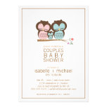 Cute Owl Family Couples Baby Shower Invitation