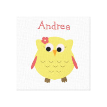 Cute Owl girl for nursery Canvas Prints