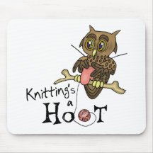 Cute Owl Knitting Mouse Pad
