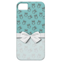 cute owl outlines on blue iPhone 5 covers