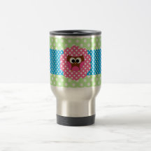 Cute owl polka dots coffee mug