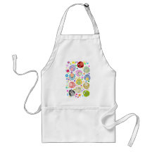 Cute Owls and Flowers pattern Aprons