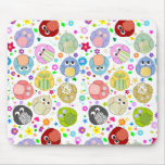 Cute Owls and Flowers pattern Mousemats