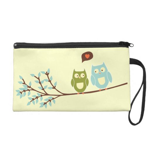 Cute Owls in Love Wristlet Bagettes Bag