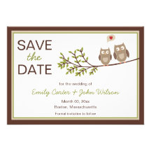 Cute Owls Save the Date Announcement
