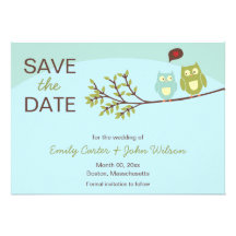 Cute Owls Save the Date Announcements