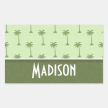 Cute Palm Tree Pattern Rectangular Sticker