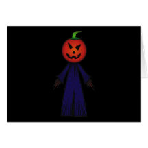 CUTE PATCHY PUMPKINHEAD SCARECROW CARD