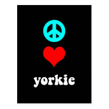 Cute peace love Yorkie Post Card