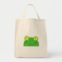 cute peeking cartoon frog froggy face bags
