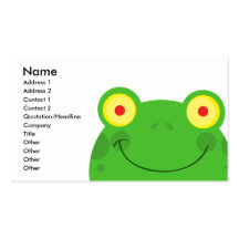 cute peeking cartoon frog froggy face business card