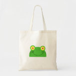 cute peeking cartoon frog froggy face canvas bags