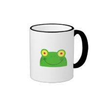 cute peeking cartoon frog froggy face coffee mugs