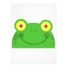 cute peeking cartoon frog froggy face custom announcement